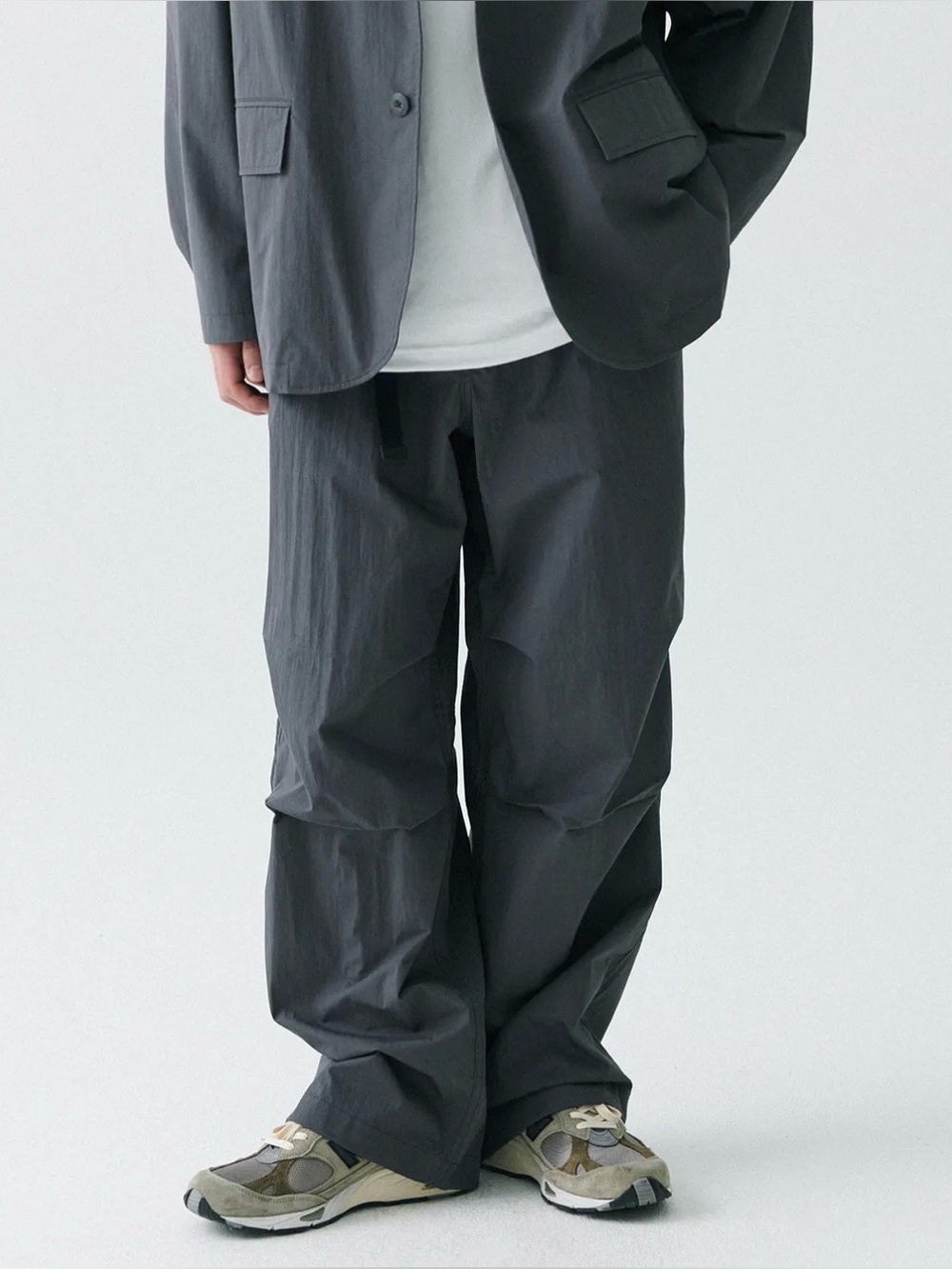 MUSINSA Standard City Leisure Wide Belted Parachute Pants Gray Men’s 30 - EUC!